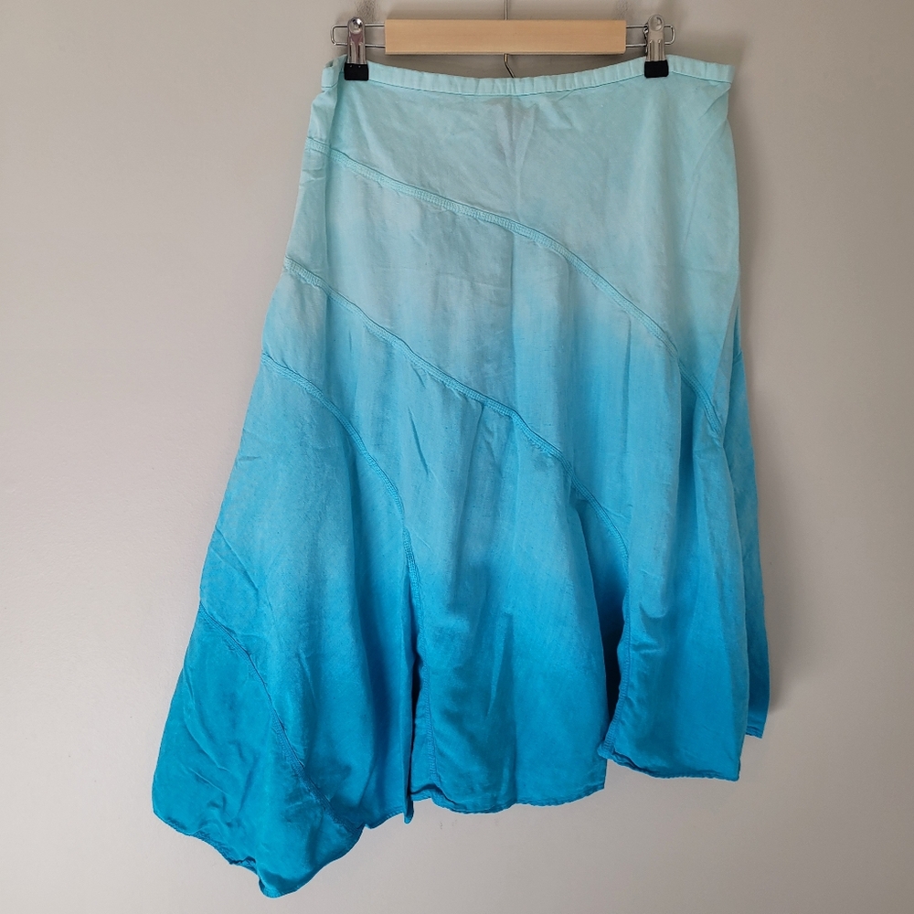 Lane Bryant Blue Ombre Handkerchief Hem Skirt